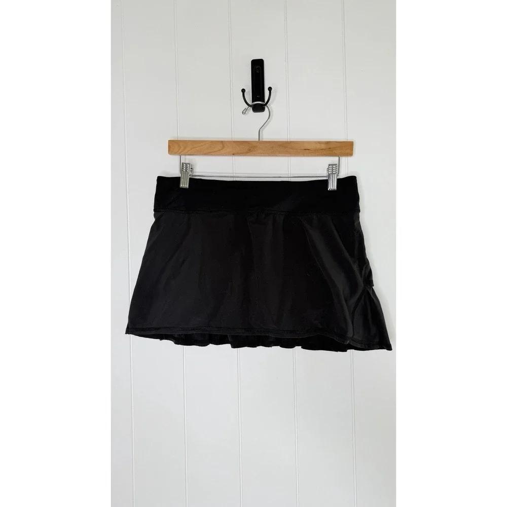 Lululemon Throwback Pace-Setter Mid-Rise Skirt In Black Size 6 Skort Tennis